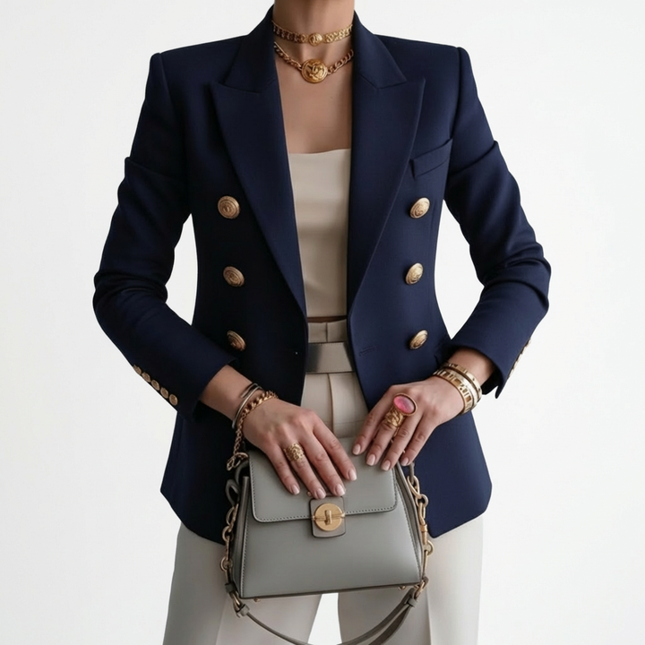 Valeria | Blazer Mujer Con Cierre Cruzado Y Botones Decorativos | Elegante