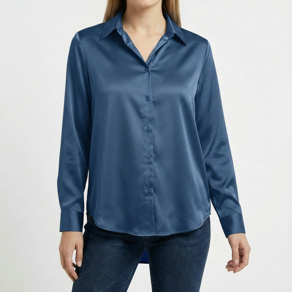 Valeria | Camicetta Donna con Colletto Classico e Orlo Annodato | Elegante