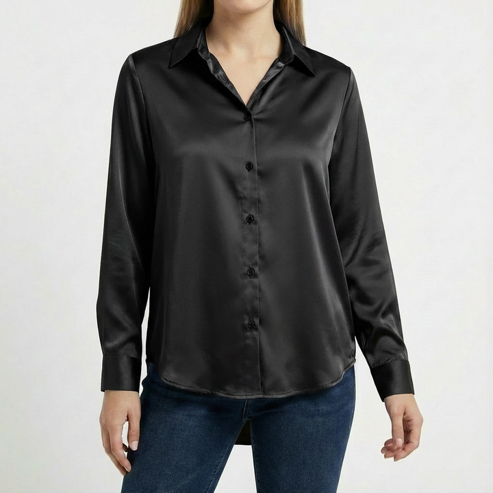 Valeria | Camicetta Donna con Colletto Classico e Orlo Annodato | Elegante