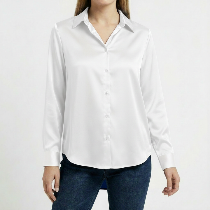 Valeria | Camicetta Donna con Colletto Classico e Orlo Annodato | Elegante