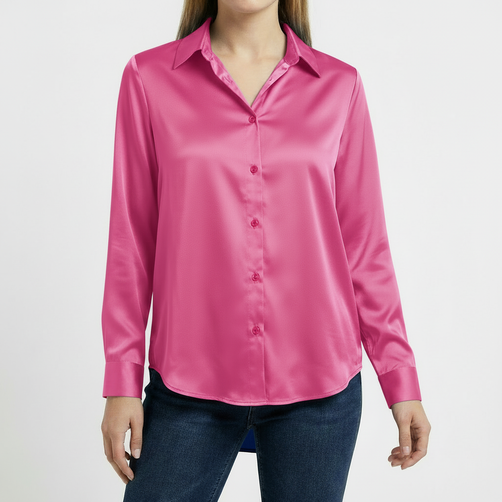 Valeria | Camicetta Donna con Colletto Classico e Orlo Annodato | Elegante