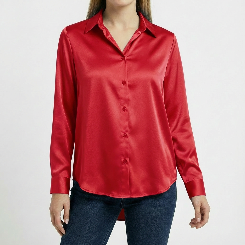 Valeria | Camicetta Donna con Colletto Classico e Orlo Annodato | Elegante