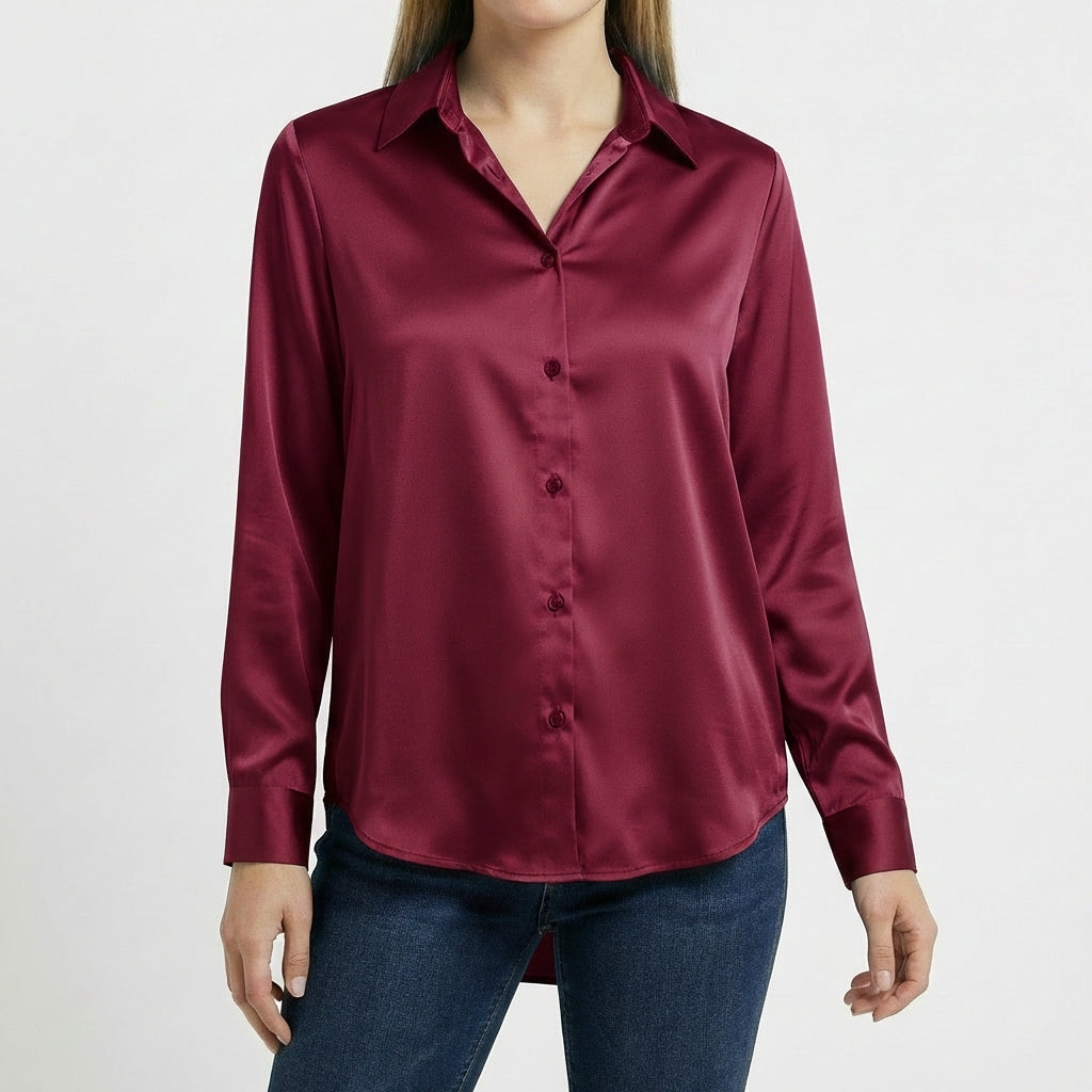 Valeria | Camicetta Donna con Colletto Classico e Orlo Annodato | Elegante