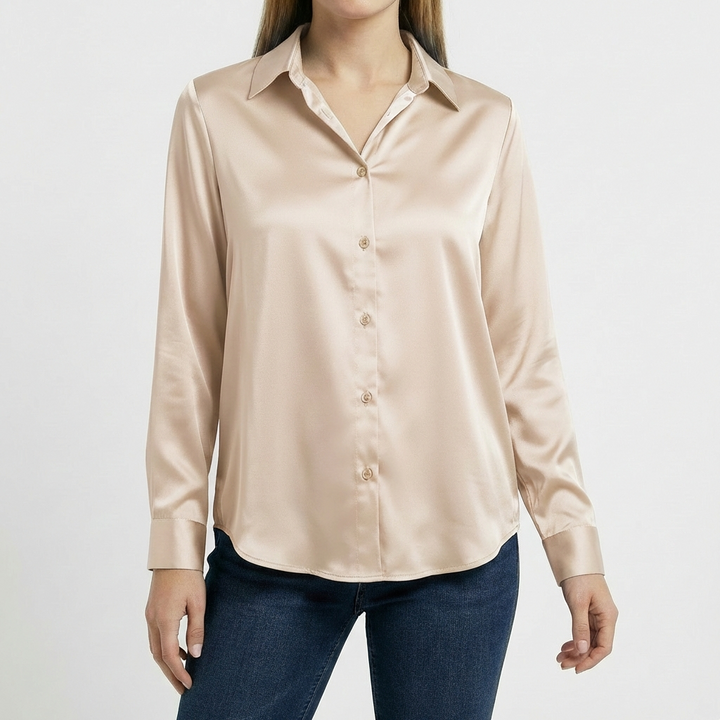 Valeria | Camicetta Donna con Colletto Classico e Orlo Annodato | Elegante