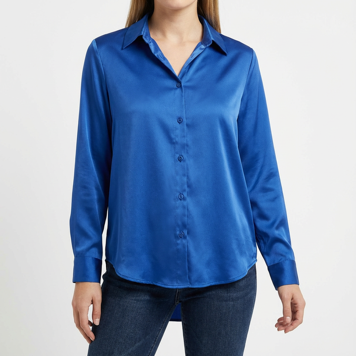 Valeria | Camicetta Donna con Colletto Classico e Orlo Annodato | Elegante