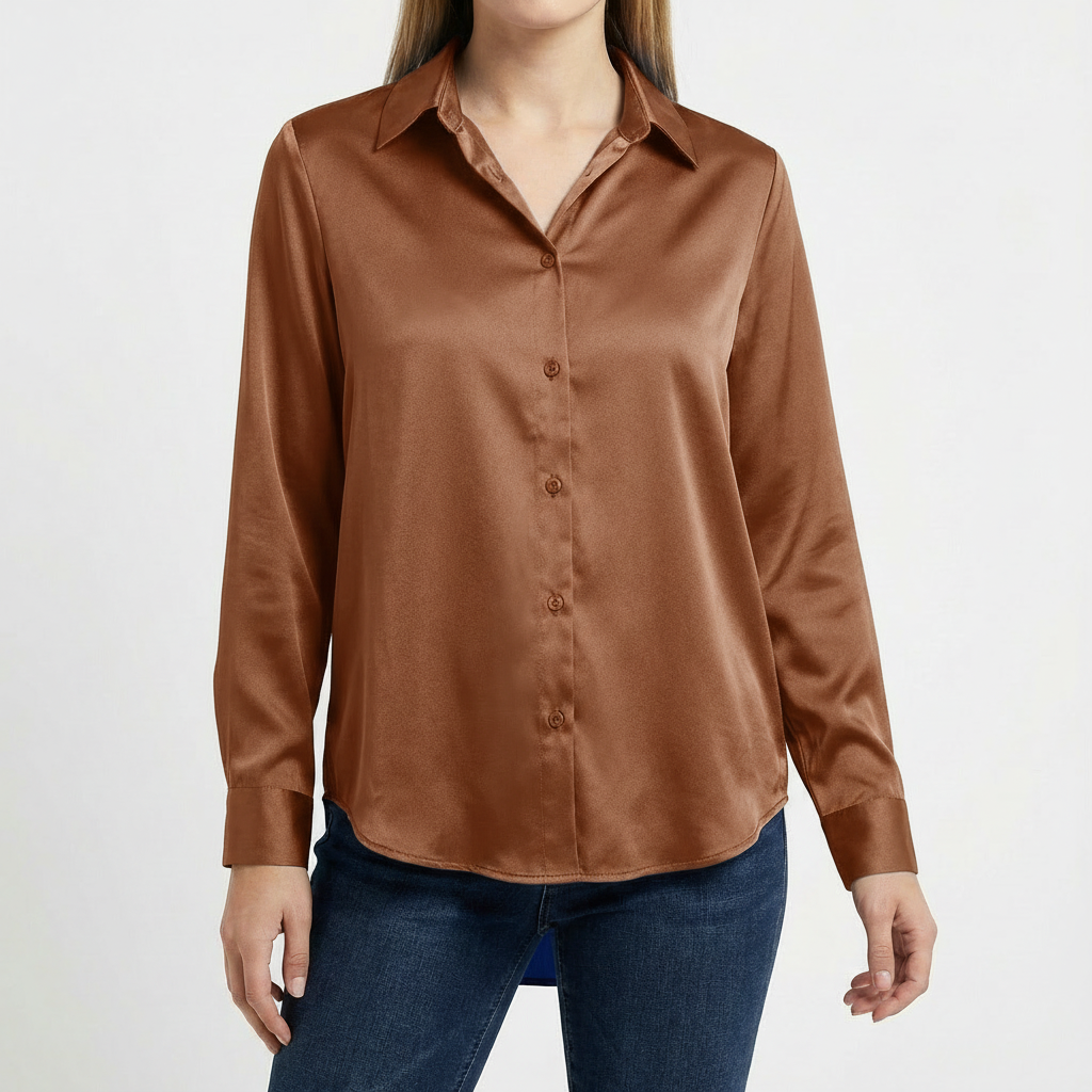 Valeria | Camicetta Donna con Colletto Classico e Orlo Annodato | Elegante