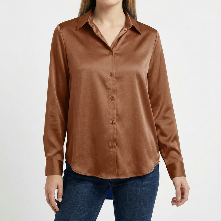 Valeria | Camicetta Donna con Colletto Classico e Orlo Annodato | Elegante