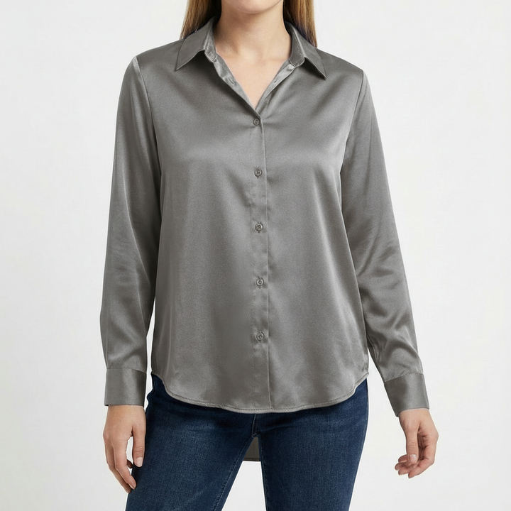 Valeria | Camicetta Donna con Colletto Classico e Orlo Annodato | Elegante