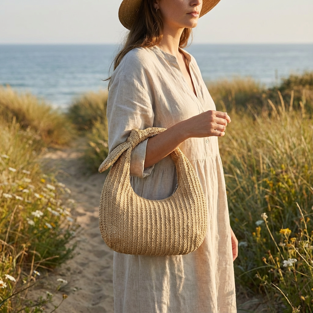 Valeria | Borsa a Spalla Donna con Fiocco Decorativo | Stile Bohemien Elegante