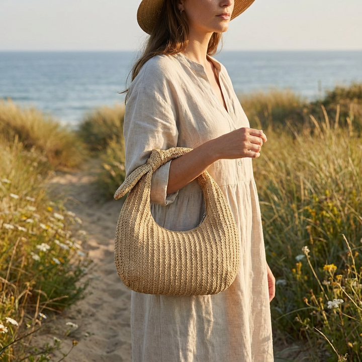 Valeria | Borsa a Spalla Donna con Fiocco Decorativo | Stile Bohemien Elegante