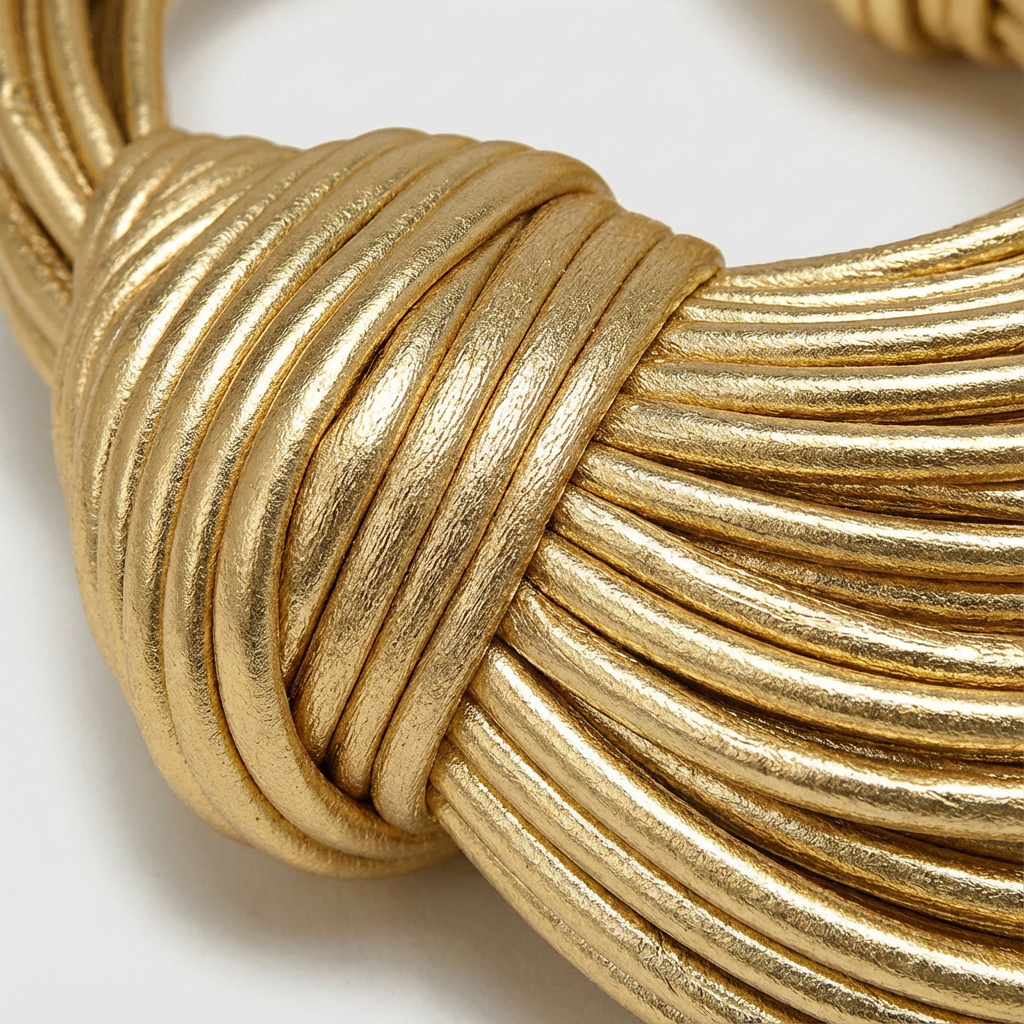 Valeria | Borsa a Mano Donna in Oro con Design Pieghettato e Finitura Dorata | Scultorea