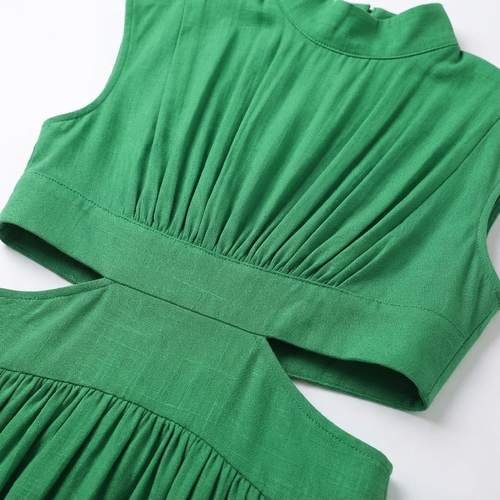 Valeria | Abito Midi Donna con Spacchi Laterali e Collo Alto | Elegante