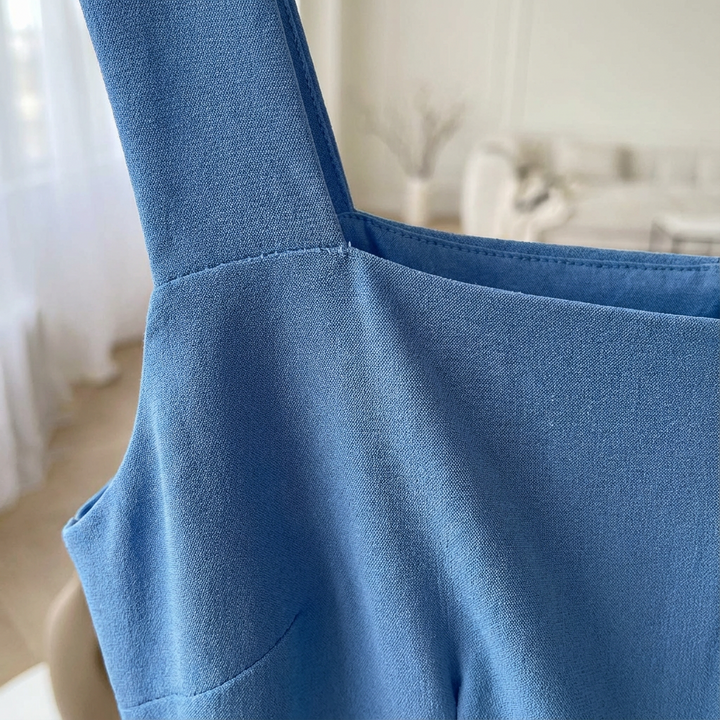 Valeria | Abito Midi Donna con Scollo Quadrato e Gonna Svasata | Romantico