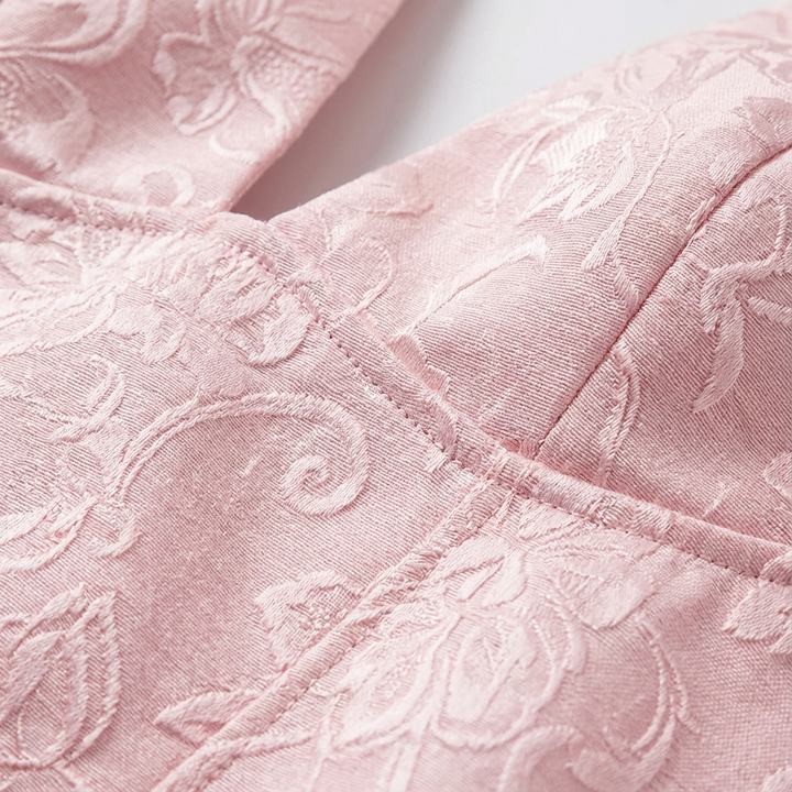 Valeria | Abito Midi Donna con Scollo Halter e Jacquard Floreale | Elegante