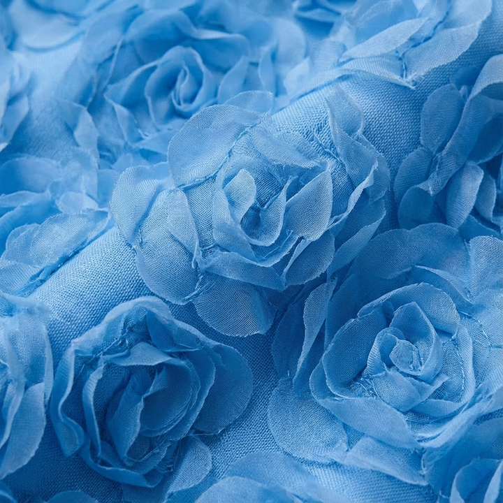 Valeria | Abito corto da donna con applicazioni floreali 3D e scollo quadrato | Sfavillante