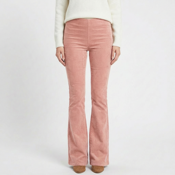 Valeria | Pantalón Mujer Con Pernera Acampanada Y Talle Alto | Retro