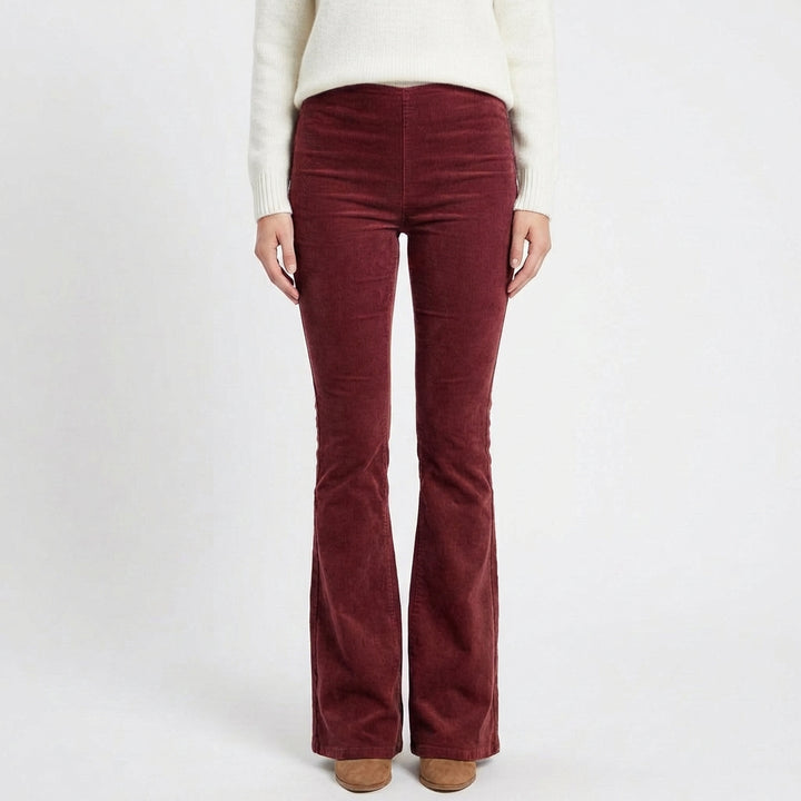 Valeria | Pantalón Mujer Con Pernera Acampanada Y Talle Alto | Retro