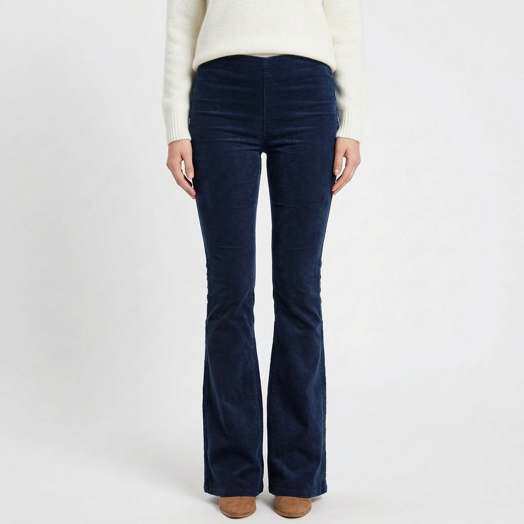 Valeria | Pantalón Mujer Con Pernera Acampanada Y Talle Alto | Retro