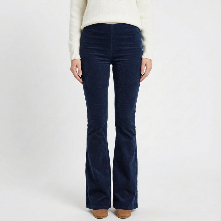 Valeria | Pantalón Mujer Con Pernera Acampanada Y Talle Alto | Retro