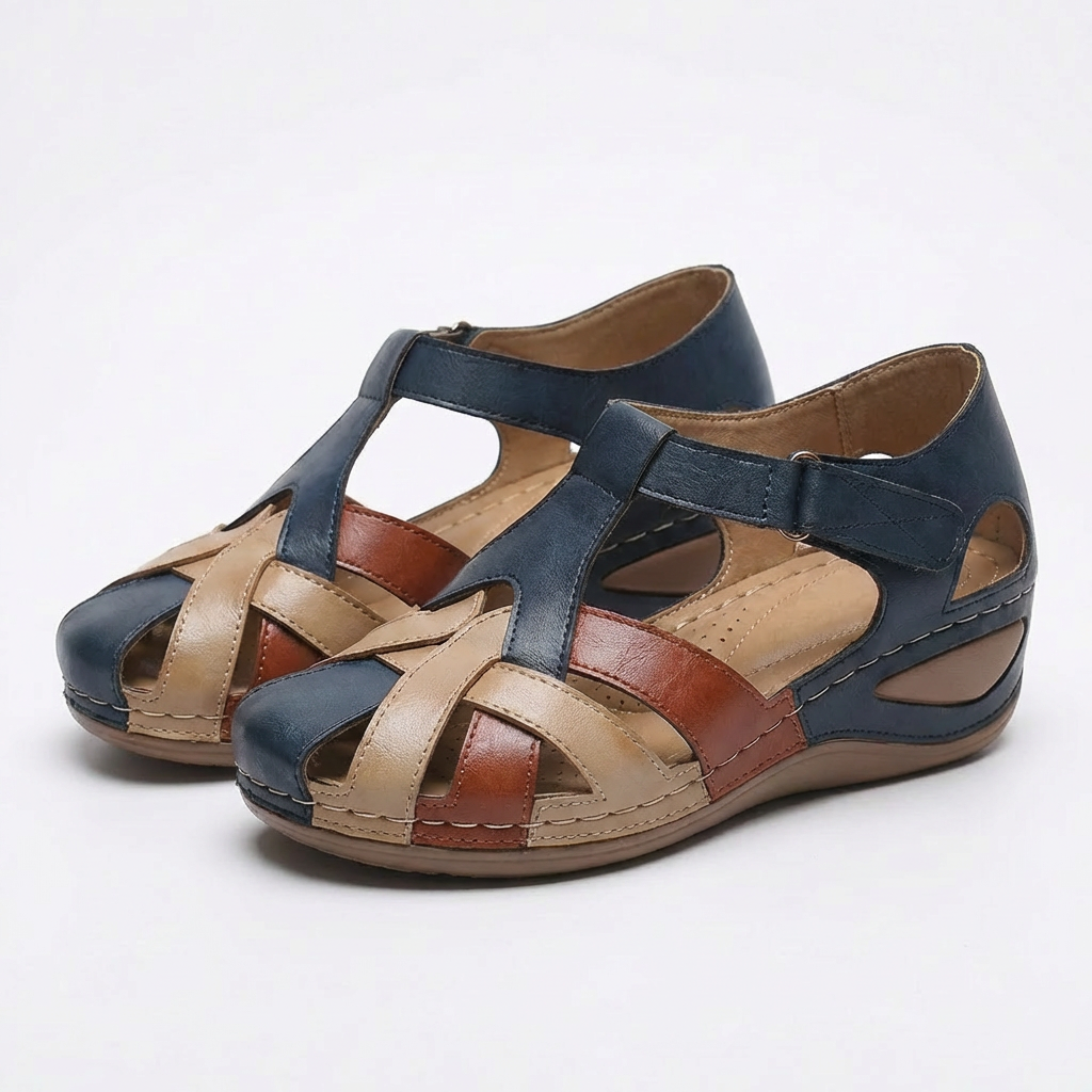 Valeria | Sandalias Mujer Con Puntera Cerrada Y Tiras Ajustables | Confort