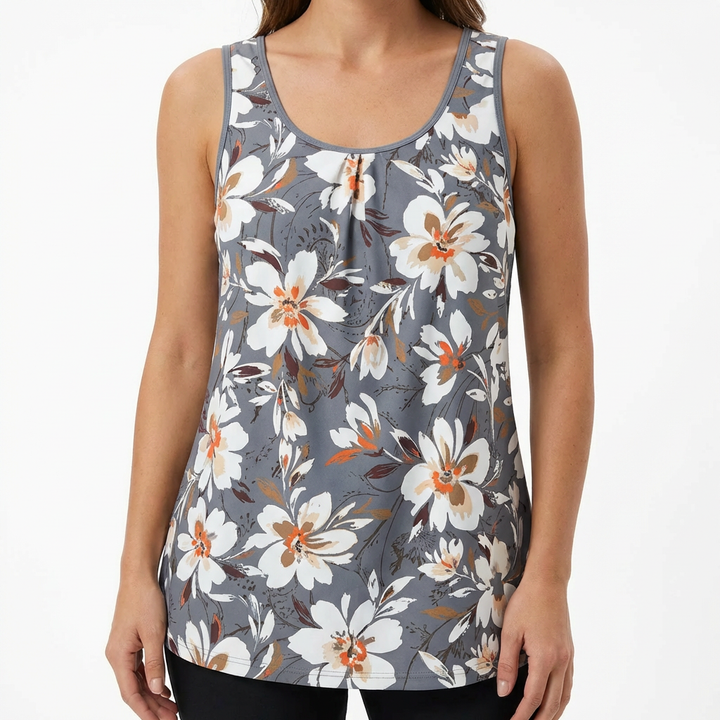 Valeria | Tankini con Pantaloncini Donna con Stampa Floreale e Top Largo | Informale