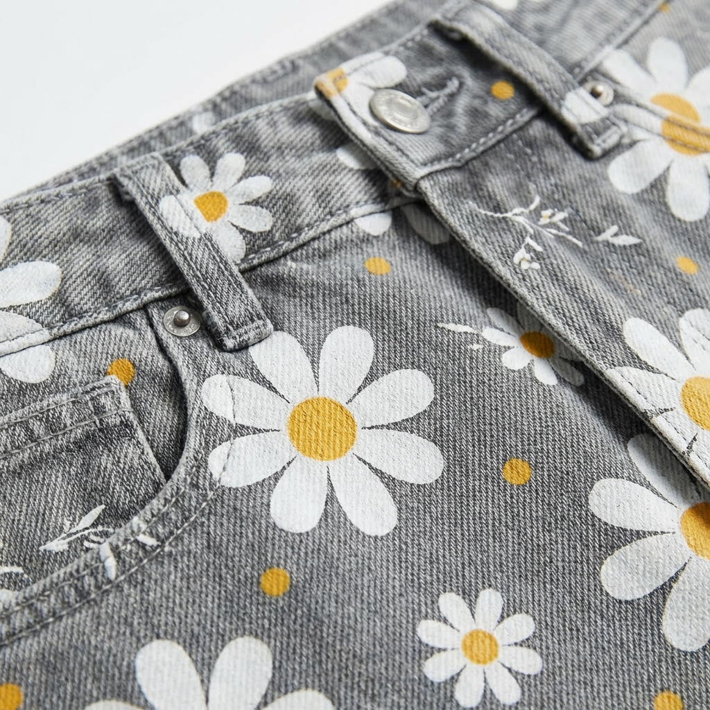 Valeria | Vaqueros Mujer Con Pernera Ancha Y Diseño Estampado | Casual