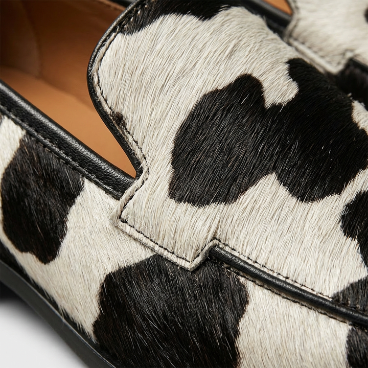 Vera | Mocassini Stampa Mucca con Tacco Basso Donna