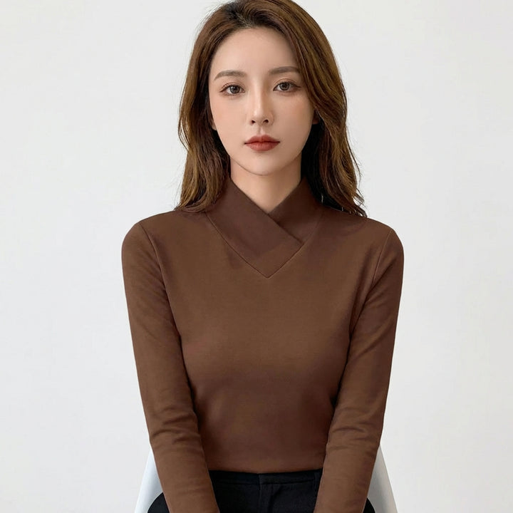 Vera | Top Cuello Alto Cruzado Manga Larga Mujer