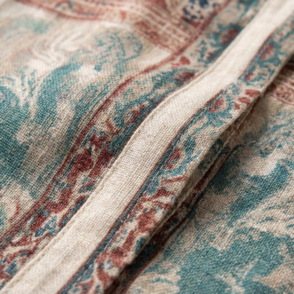 Zahira | Caftano Lungo Stampato Etnico con Tasche Donna