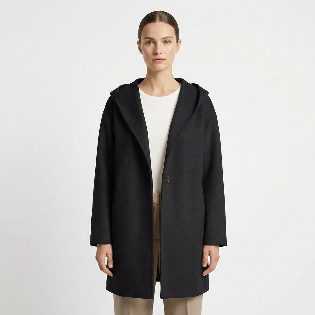 Sarah | Abrigo Oversized Para Mujer Con Capucha Y Botón Frontal | Elegante